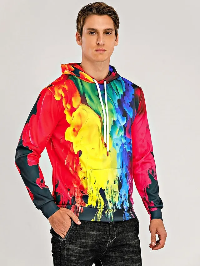 3D Print Hoodie with Rainbow Print