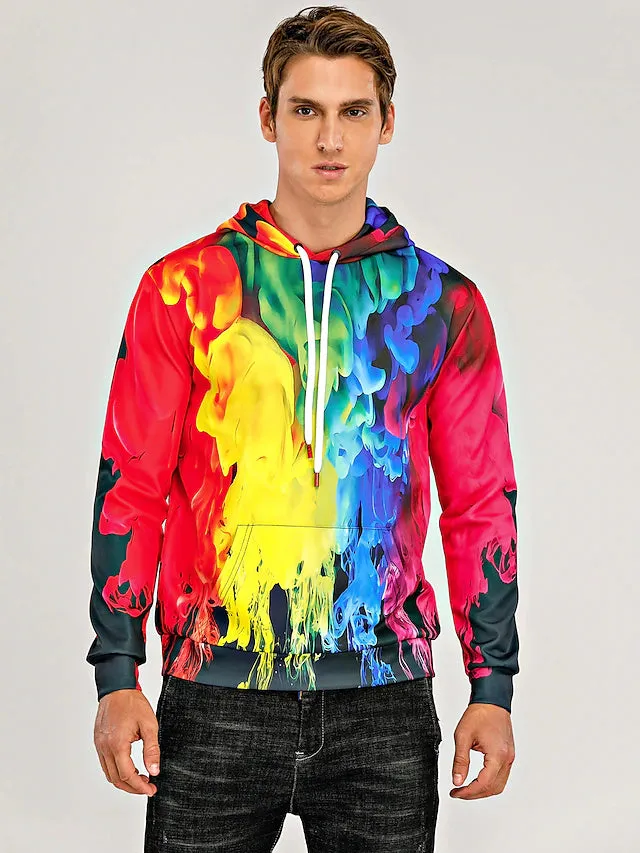 3D Print Hoodie with Rainbow Print