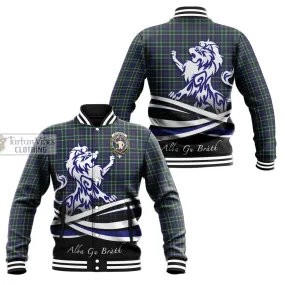 Allardice Tartan Baseball Jacket with Alba Gu Brath Regal Lion Emblem