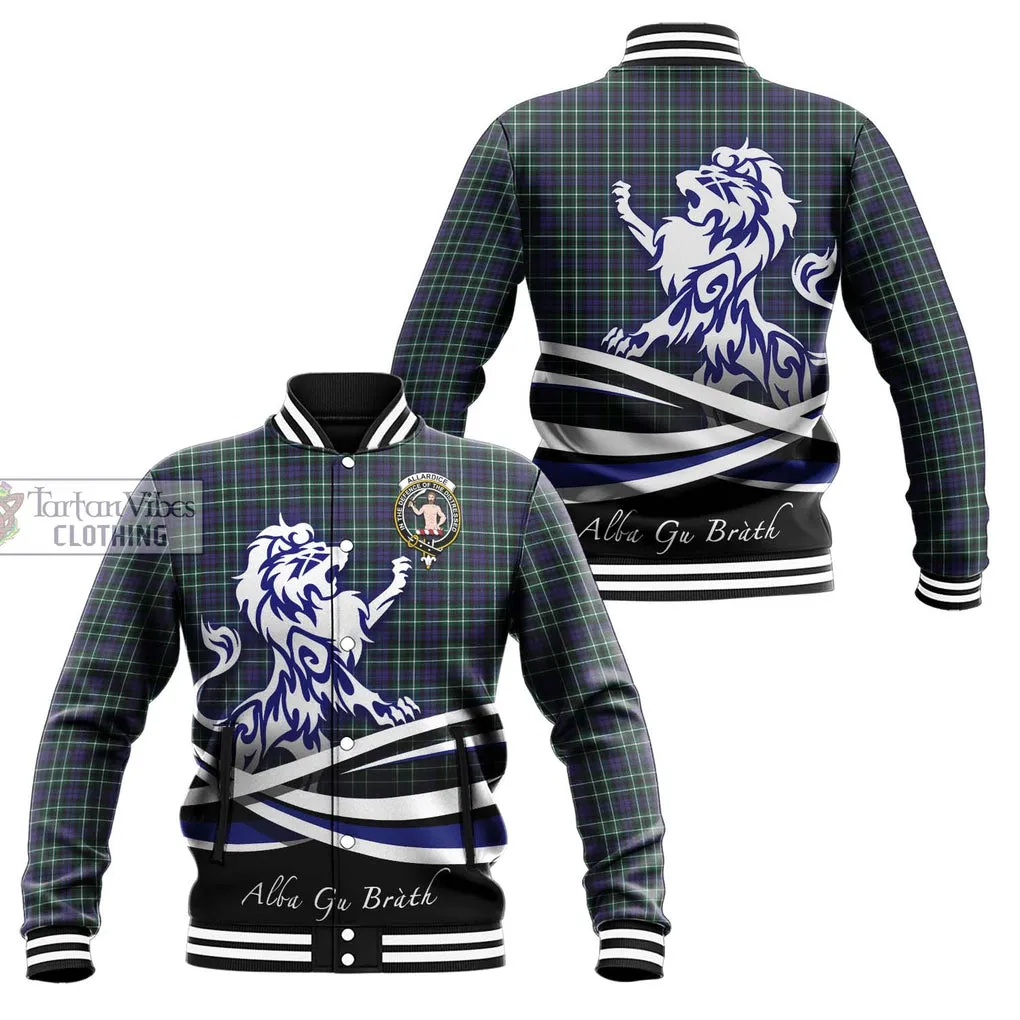 Allardice Tartan Baseball Jacket with Alba Gu Brath Regal Lion Emblem