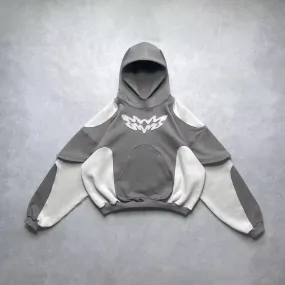 American Y2K Retro Contrast Street Hoodie – Trendy 3D Effect Sweatshirt