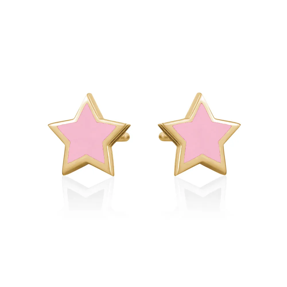 ENAMEL STAR STUDD EARRINGS