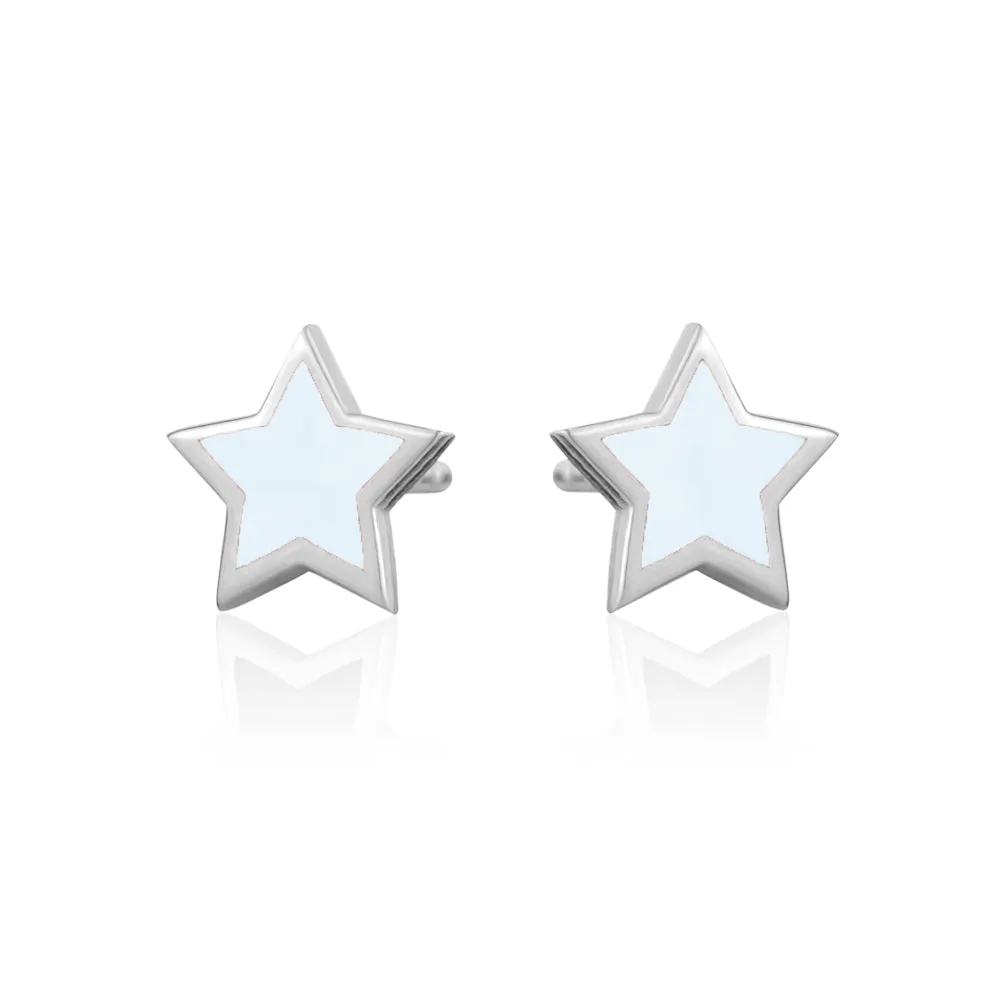 ENAMEL STAR STUDD EARRINGS