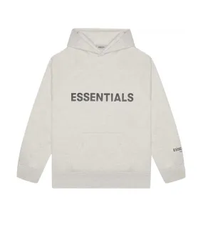 Essentials Oatmeal Hoodie Front Logo