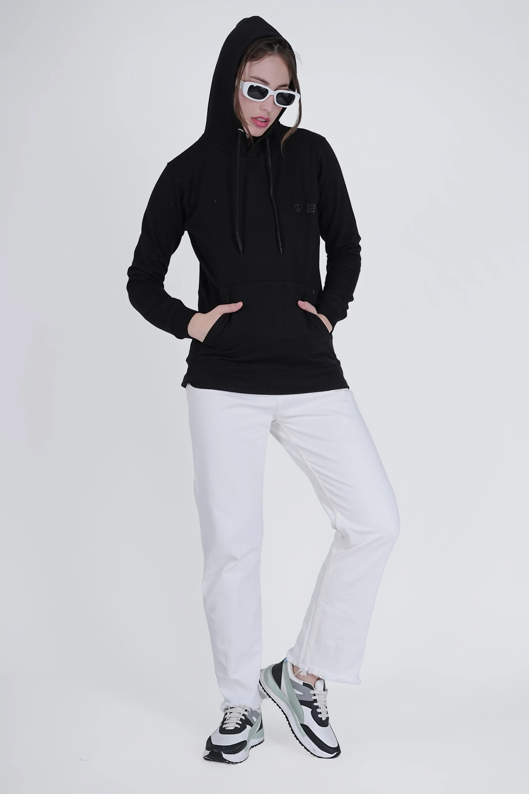 Flawless Women's Black Solid Hoodie
