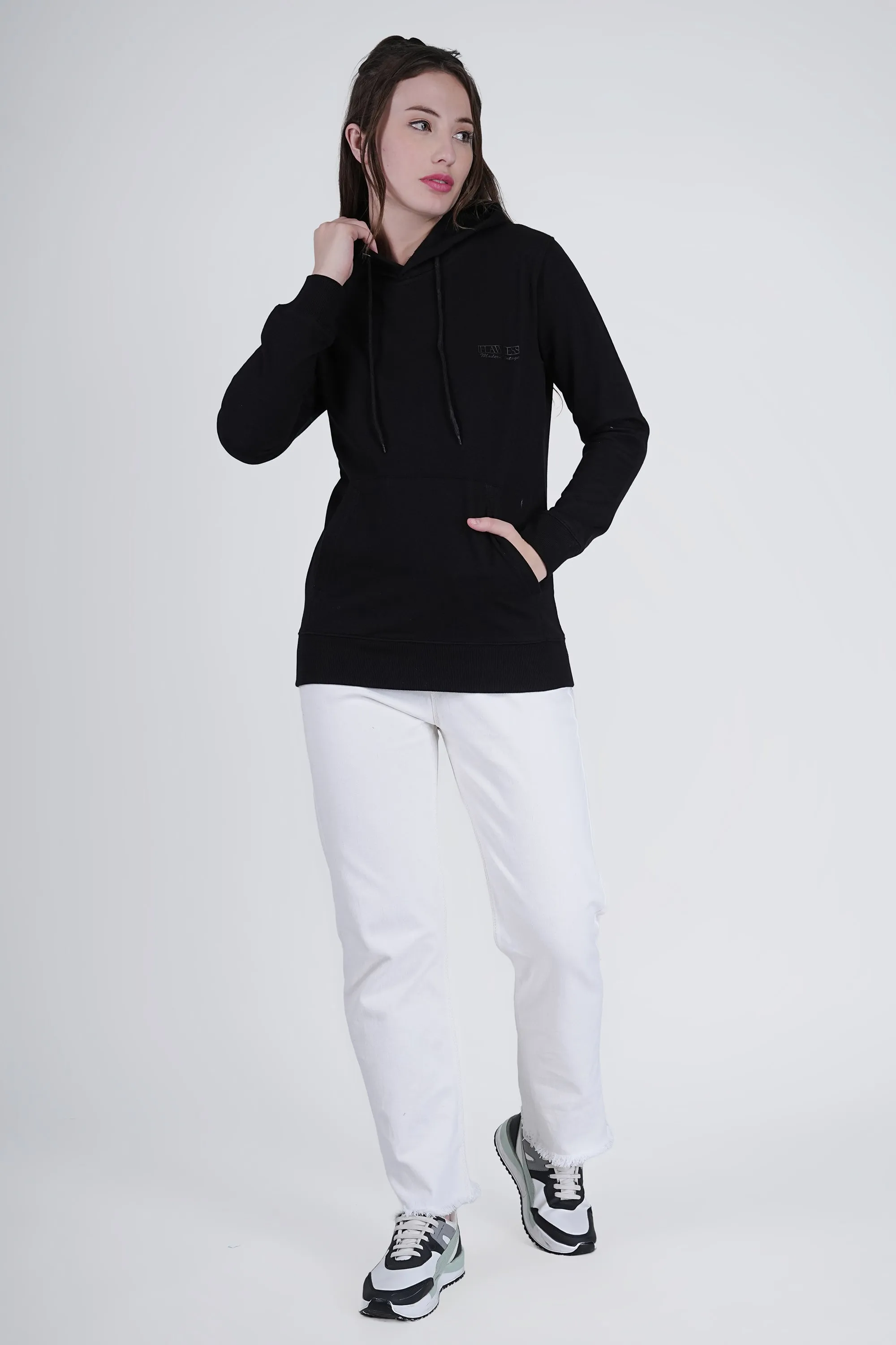 Flawless Women's Black Solid Hoodie