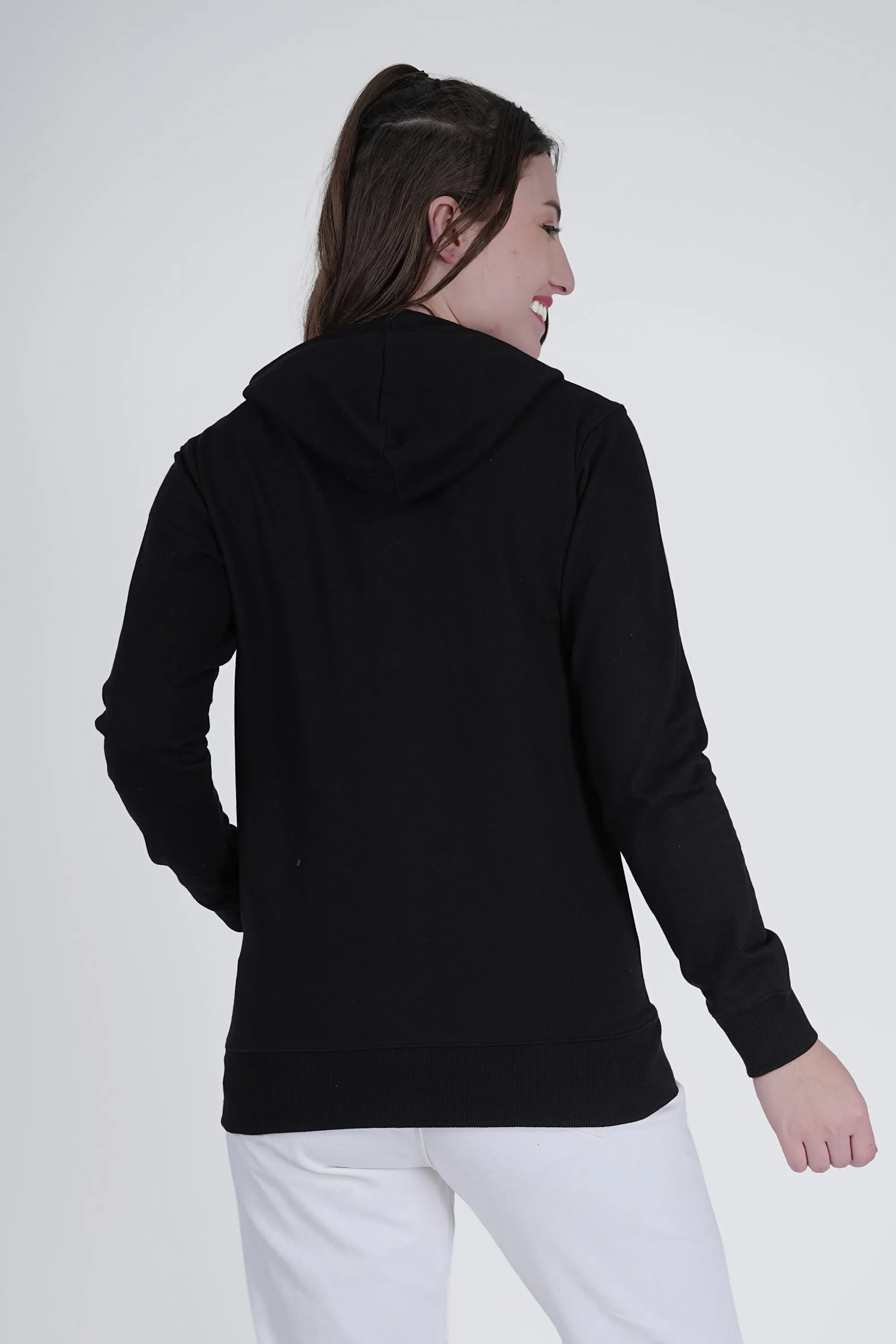 Flawless Women's Black Solid Hoodie