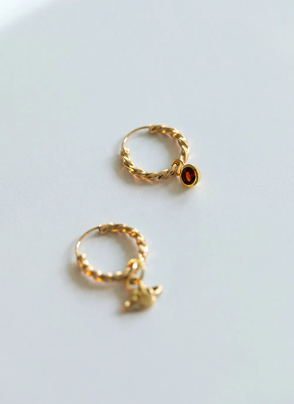 Ginny birthstone earring charm 14k gold