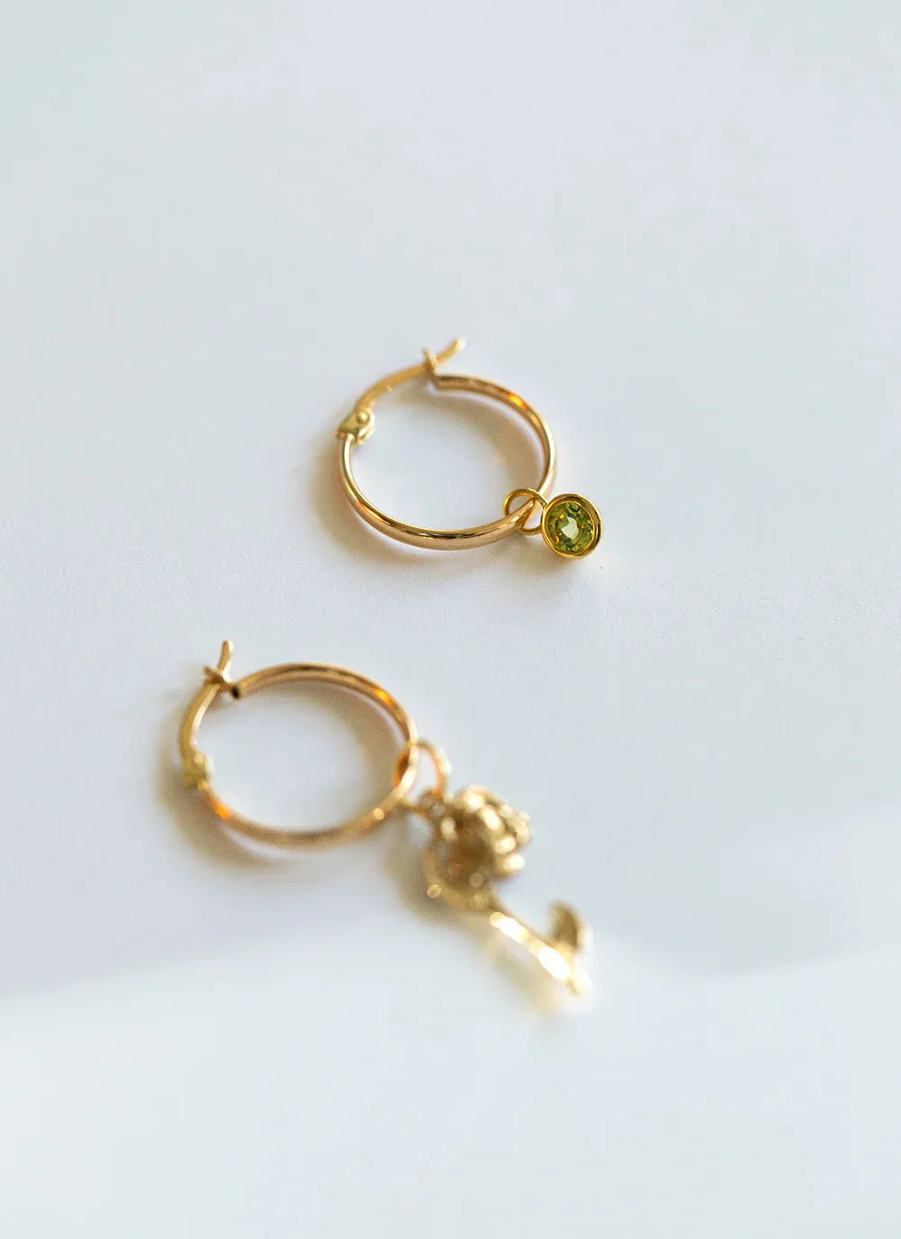 Ginny birthstone earring charm 14k gold