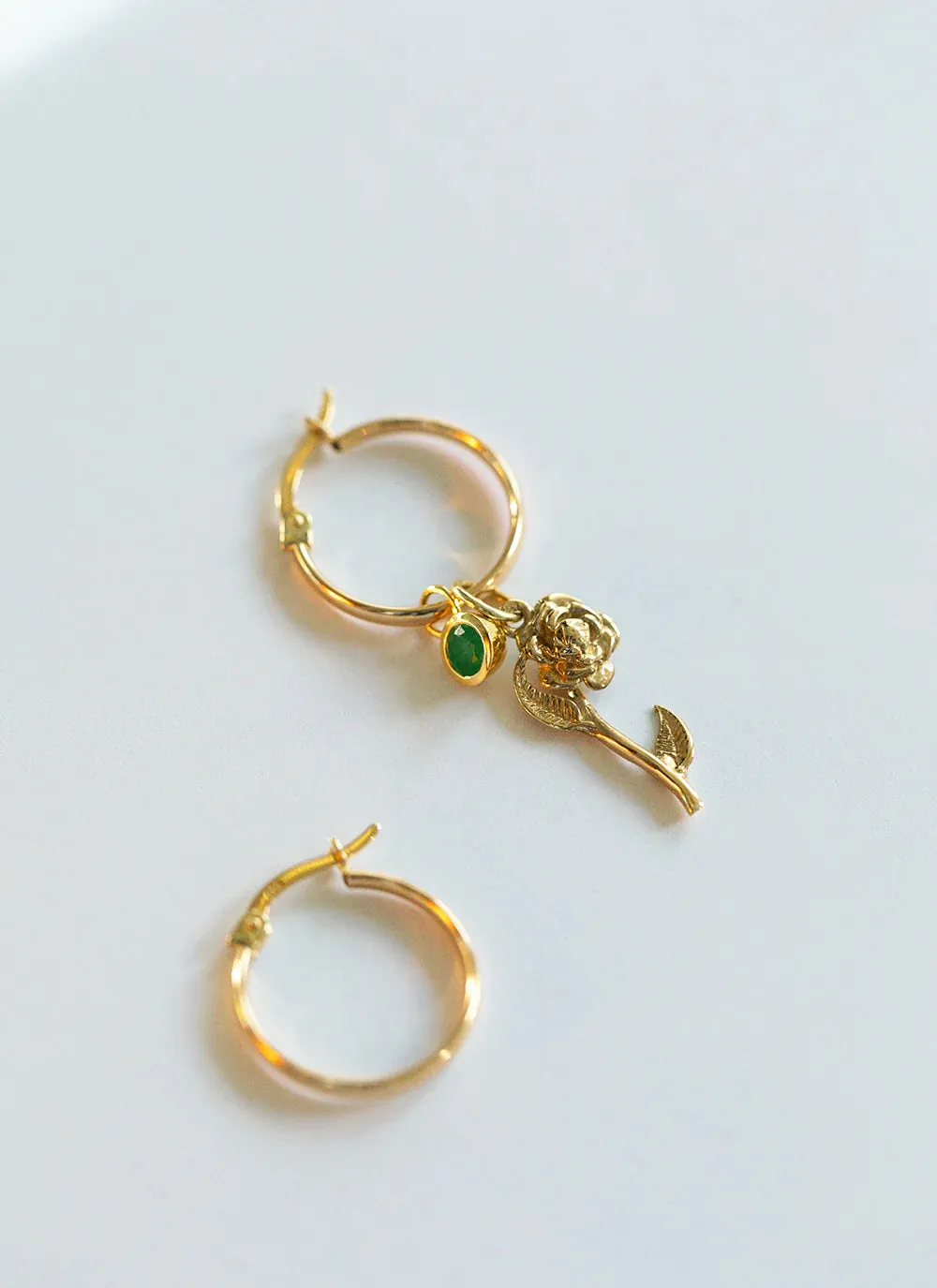Ginny birthstone earring charm 14k gold