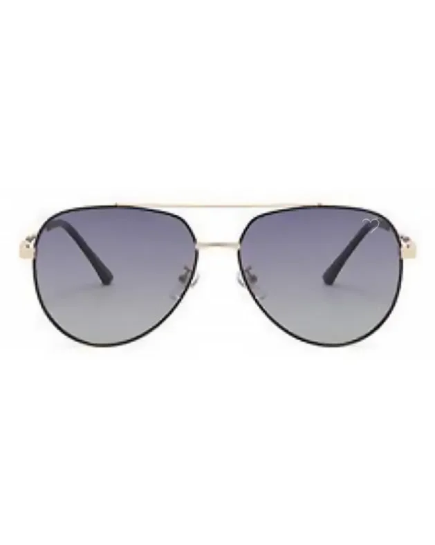 Good Hearted Polarized Sunglasses, Gold and Black