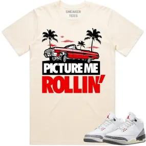Jordan 3 White Cement 3s Shirt to Match - RED PMR