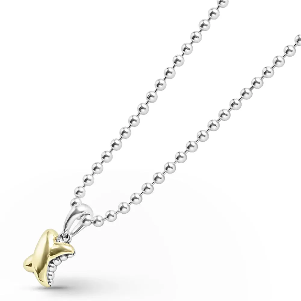 Lagos Embrace Two-Tone X Pendant Necklace