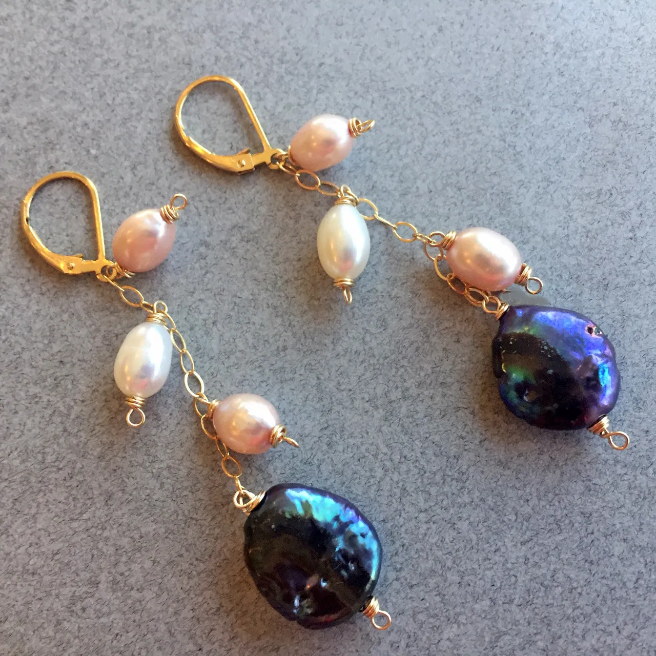 Peacock Paradise Cascade Earrings, metal choices