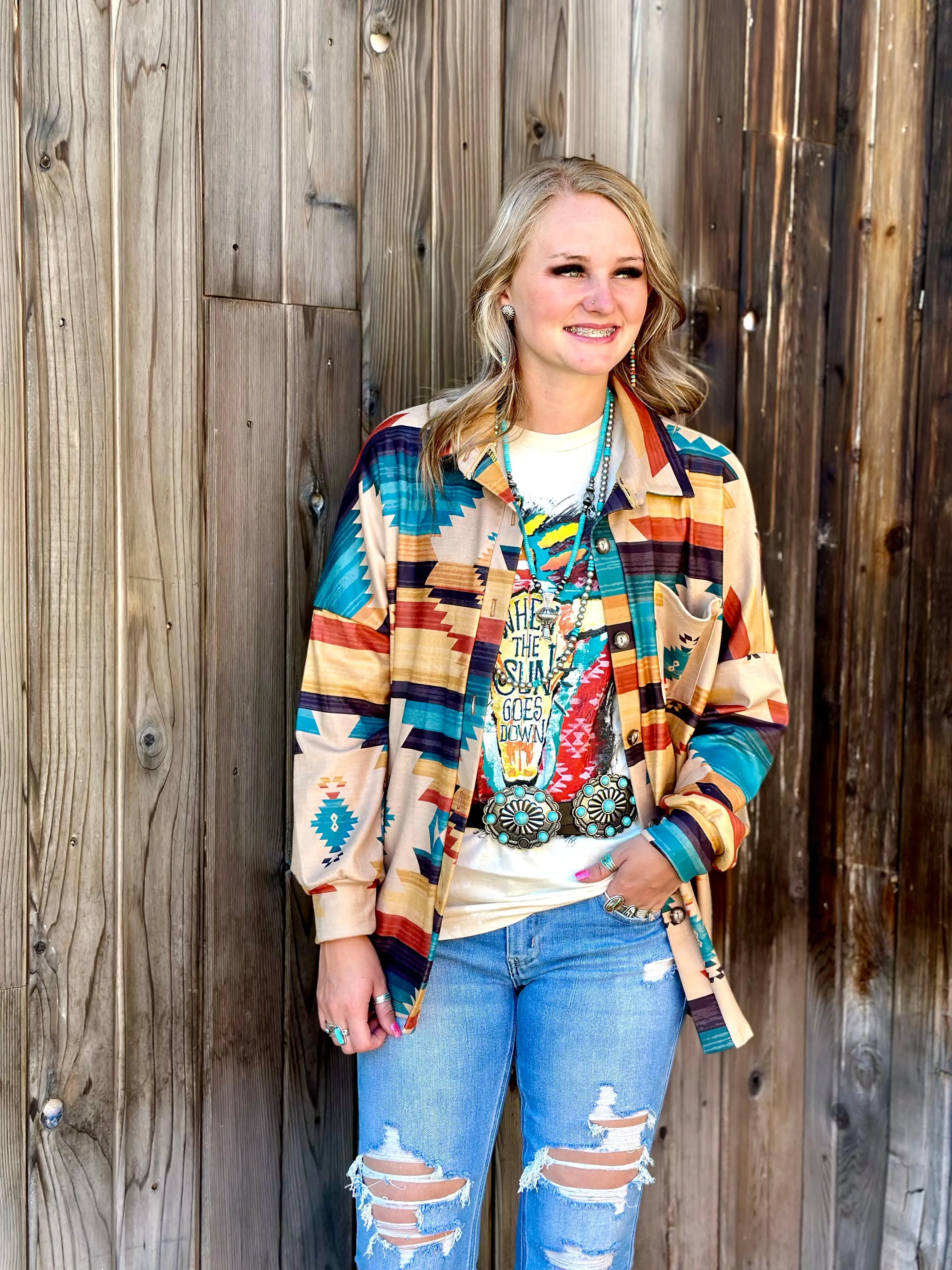 The West of Guadeloupe Aztec Shacket